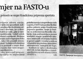 Noviteti na Fakultetu sporta i tjelesnog odgoja