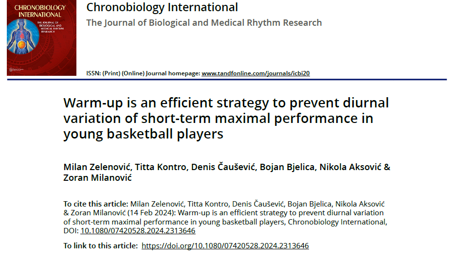 Objavljen rad u naučnom časopisu „Chronobiology International“